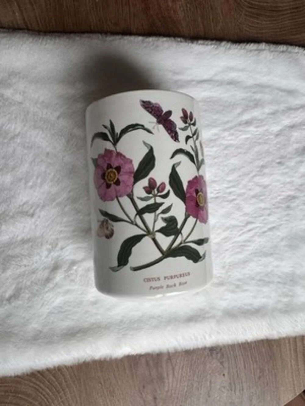 The Botanic Garden Purple Rock Rose Ceramic Vase Container Made In England
